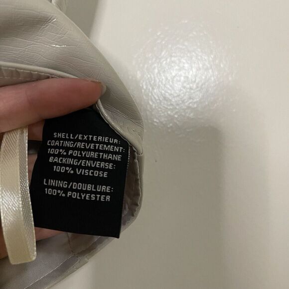 NEW! 7 for all mankind patent faux leather cropped ash gray bustier top Small - Picture 5 of 5